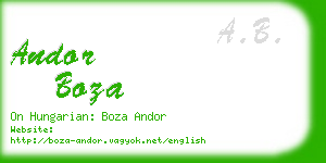 andor boza business card